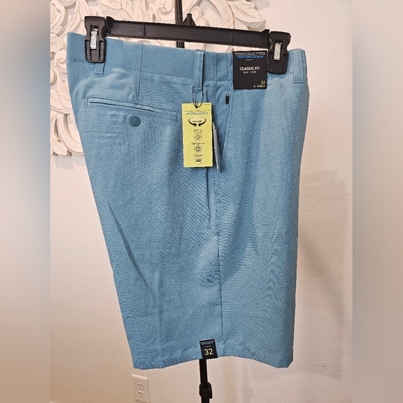 Roundtree & Yorke Other - Performance Aqua/Teal Striped Performance Golf Shorts Men's Sz 32 & 36 - 8"